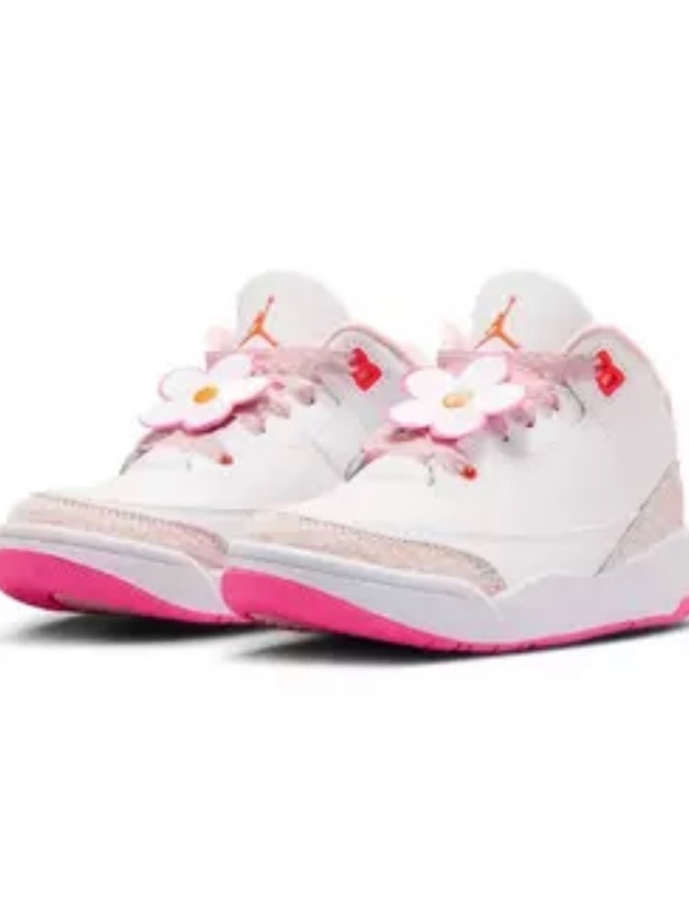 New authentic kids air Jordan retro 3 pink flower garden 13c with box girls